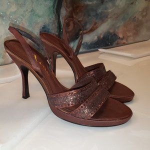 NINA Brown Slingback Heels
